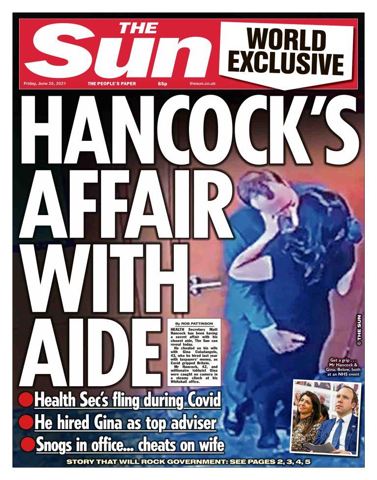 The Sun Hancock front page 25-6-2021 - enlarge